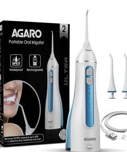 AGARO Oral Irrigator, Portable, Cordless & Rechargeable, 4 Cleaning Modes, IPX7 Waterproof with 200ml Watertank, Flossing at Home & Travel, Oral Flosser